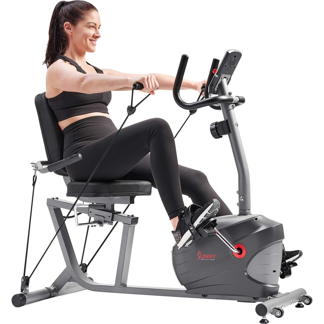 Sunny Health and Fitness Performance Interactive Series Recumbent Exercise Bike - Image 3 of 10