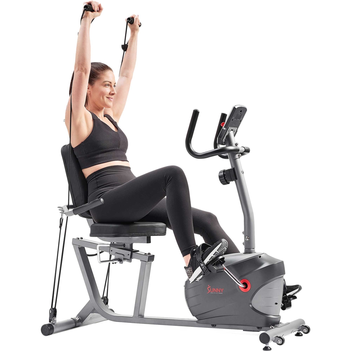 Sunny Health and Fitness Performance Interactive Series Recumbent Exercise Bike - Image 4 of 10