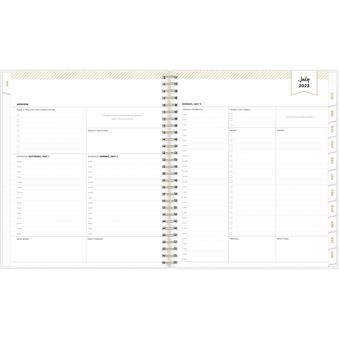 Bluesky Rugby Stripe Black Frosted Planning Calendar Daily/Monthly 8 x 10 in. - Image 3 of 3