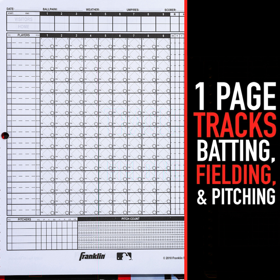 Franklin MLB Baseball and Softball Scorebook - Image 3 of 6