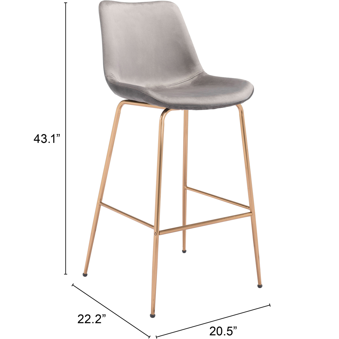Zuo Modern Tony Bar Chair - Image 8 of 10