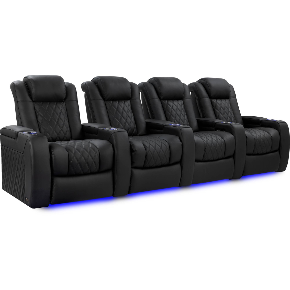Valencia Tuscany Top Grain Leather Home Theater Seating Row Of 4 ...