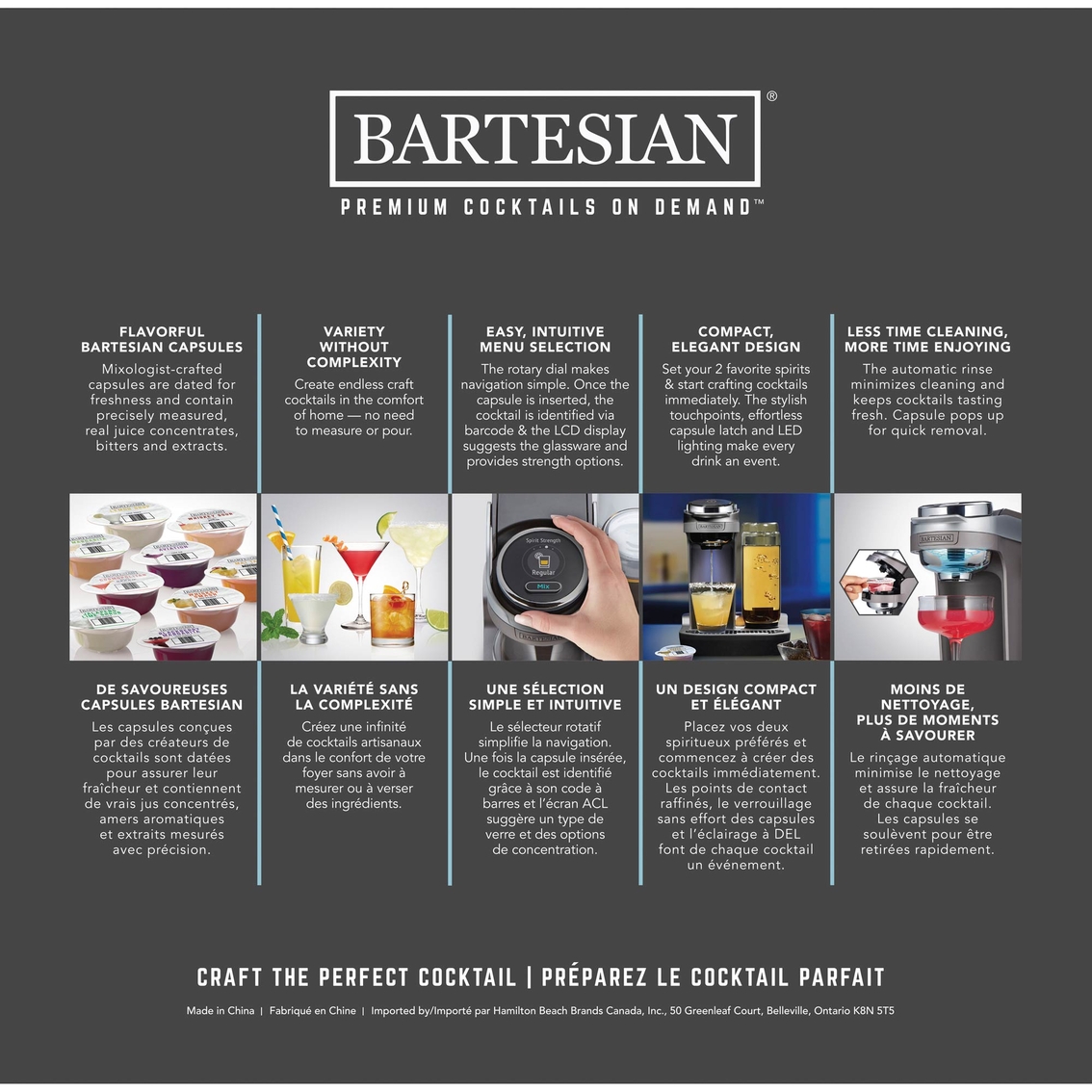Bartesian The Classic Collection Cocktail Mixer Capsules, Variety Pack of 8  Cocktail Capsules, for Bartesian Premium Cocktail Maker (55417)
