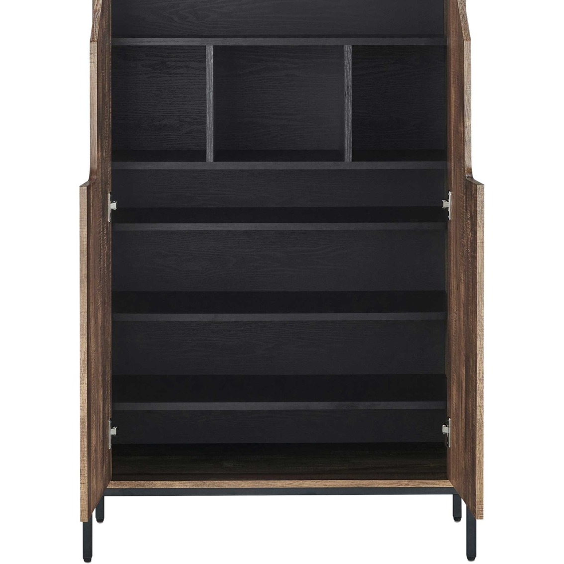 Furniture of America McCarran Rustic Wood 8 Shelf Shoe Cabinet - Image 2 of 2