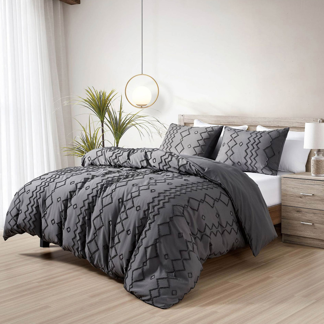 Bibb Home Tufted 3 Pc. Duvet Cover Set | Bedding Sets | Household ...