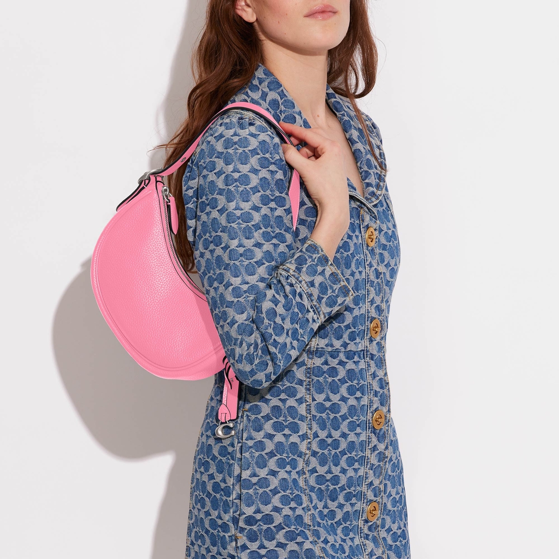 COACH Women's Soft Pebble Leather Luna Shoulder Bag - Image 4 of 4