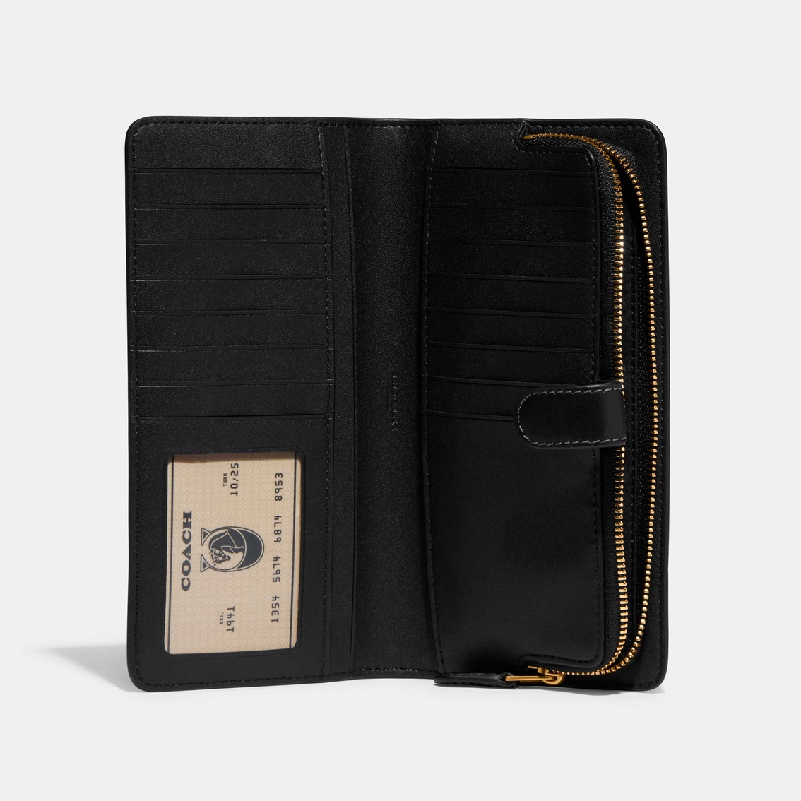 COACH Smooth Leather Skinny Wallet, Black - Image 3 of 3