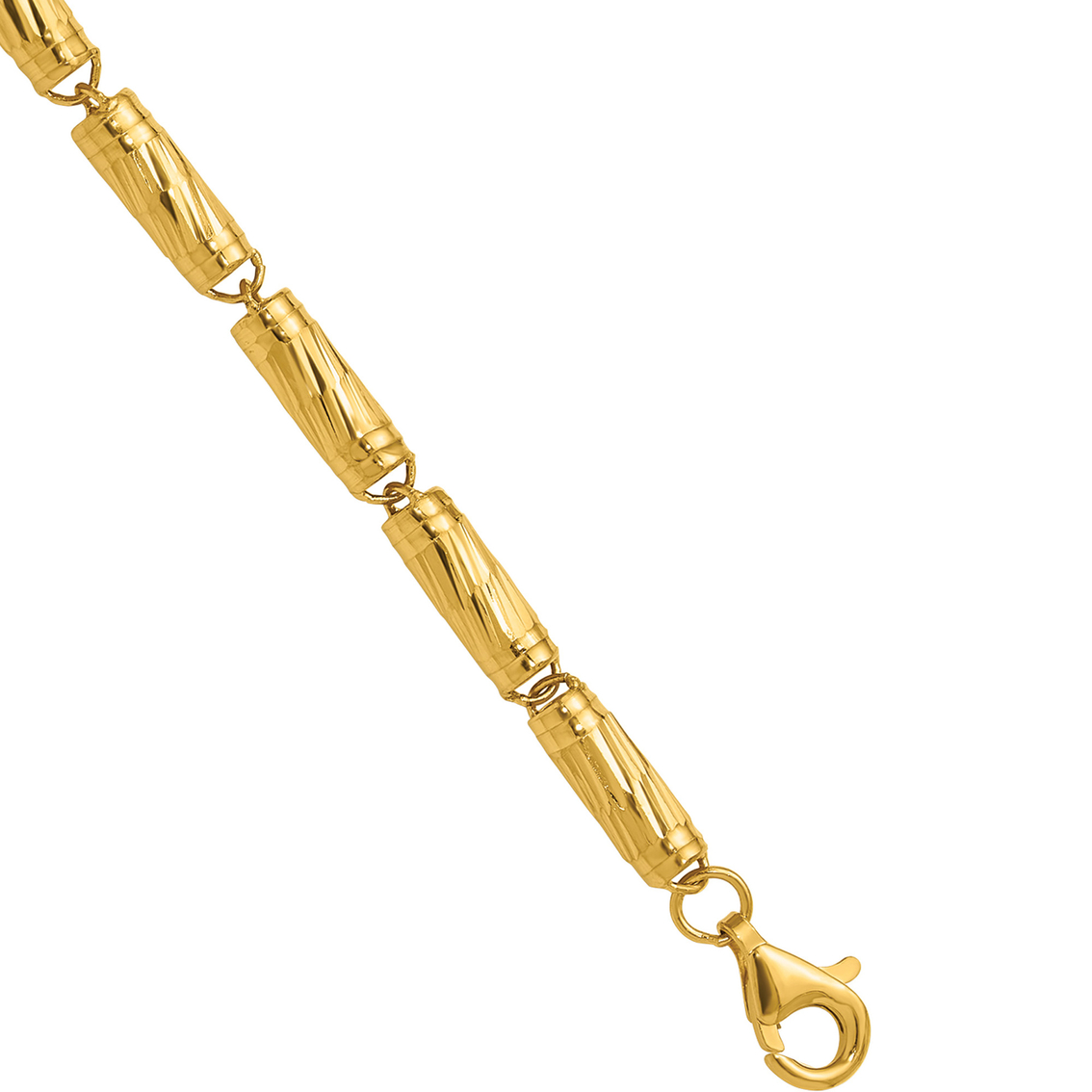 24K Pure Gold Bamboo Link Chain Bracelet - Image 4 of 5