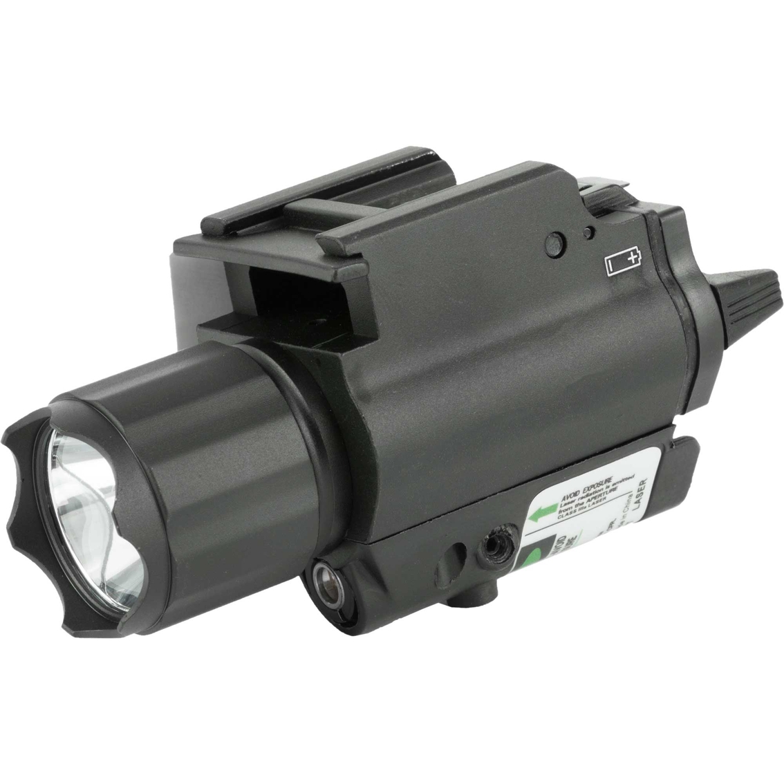 NcStar Quick Release LED Flashlight with Green Laser Fits Picatinny or Weaver Rail - Image 2 of 3