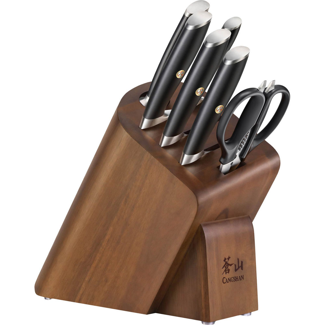 Cangshan Cutlery L Series Cleaver Knife Block 7 pc. Set, Black - Image 8 of 9
