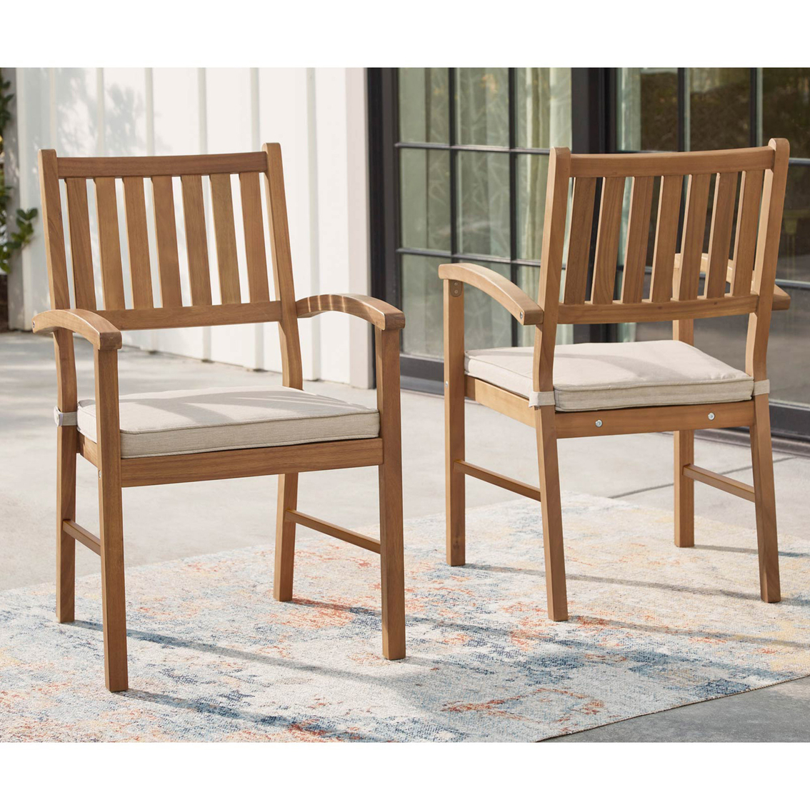 Signature Design by Ashley Janiyah Outdoor Dining Arm Chairs with Cushions 2 pk. - Image 4 of 7