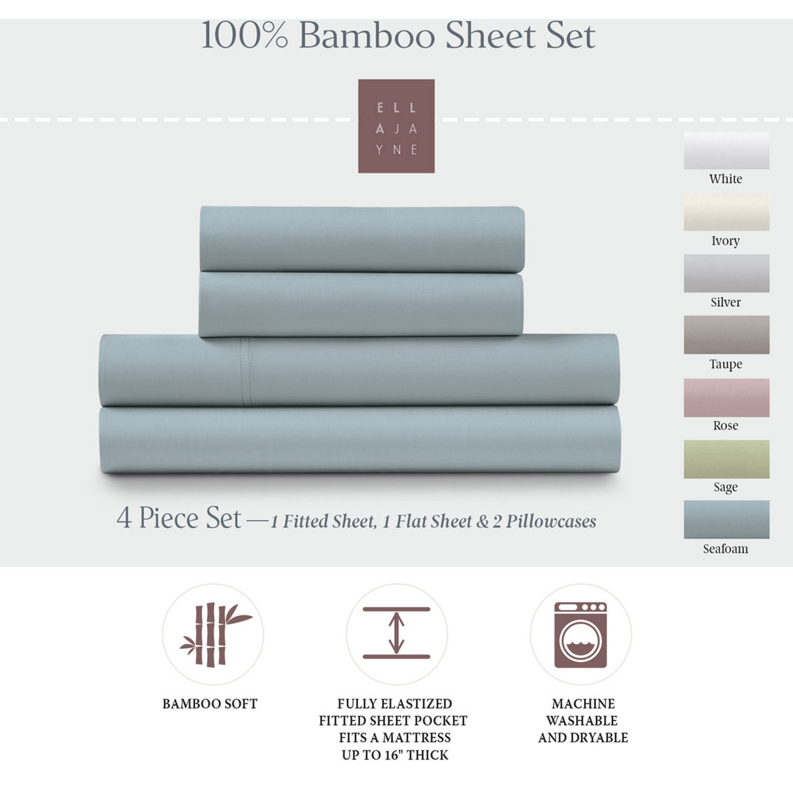 Ella Jayne 100% Bamboo Sheet Set - Image 2 of 3