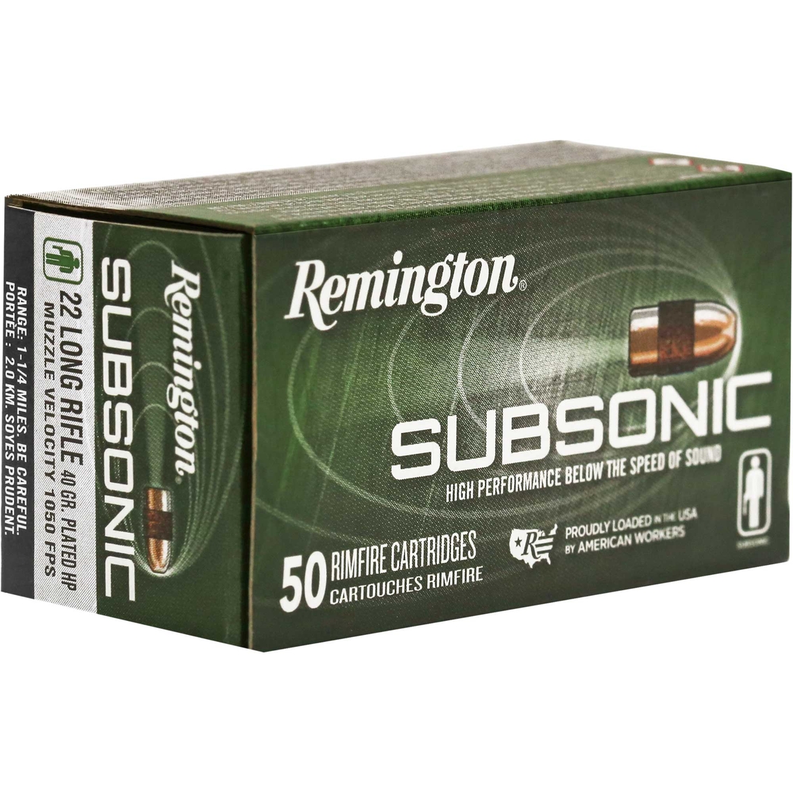 Remington Subsonic .22 LR 40 Gr. Copper Plated Hollow Point 50 Rounds - Image 2 of 3