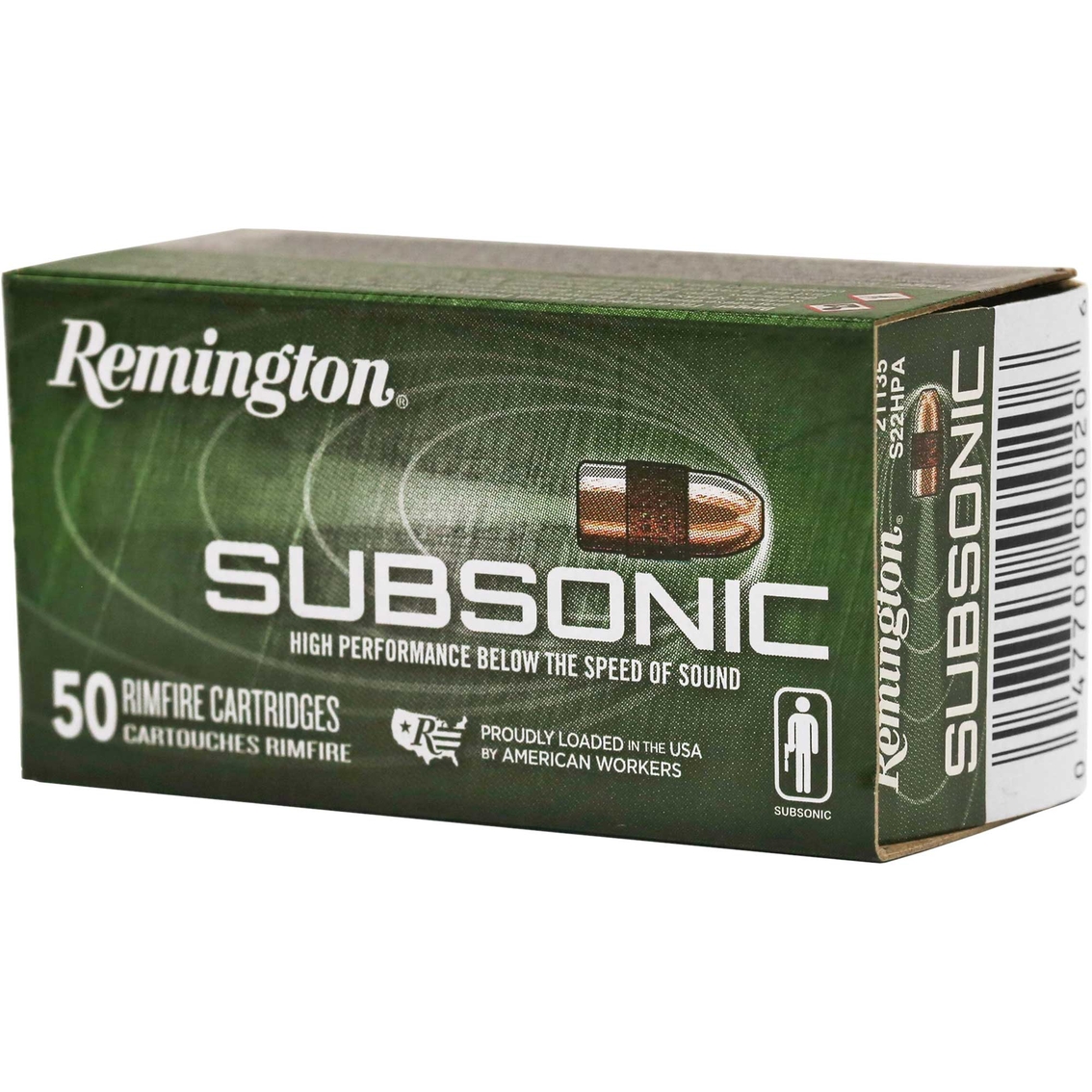 Remington Subsonic .22 LR 40 Gr. Copper Plated Hollow Point 50 Rounds - Image 3 of 3
