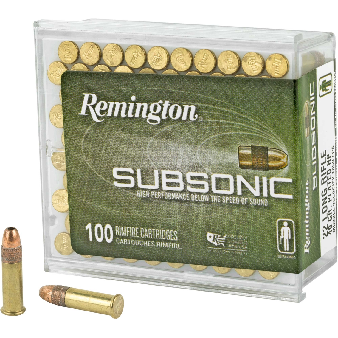 Remington Subsonic .22 LR 40 Gr. Copper Plated Hollow Point 100 Rounds - Image 3 of 3