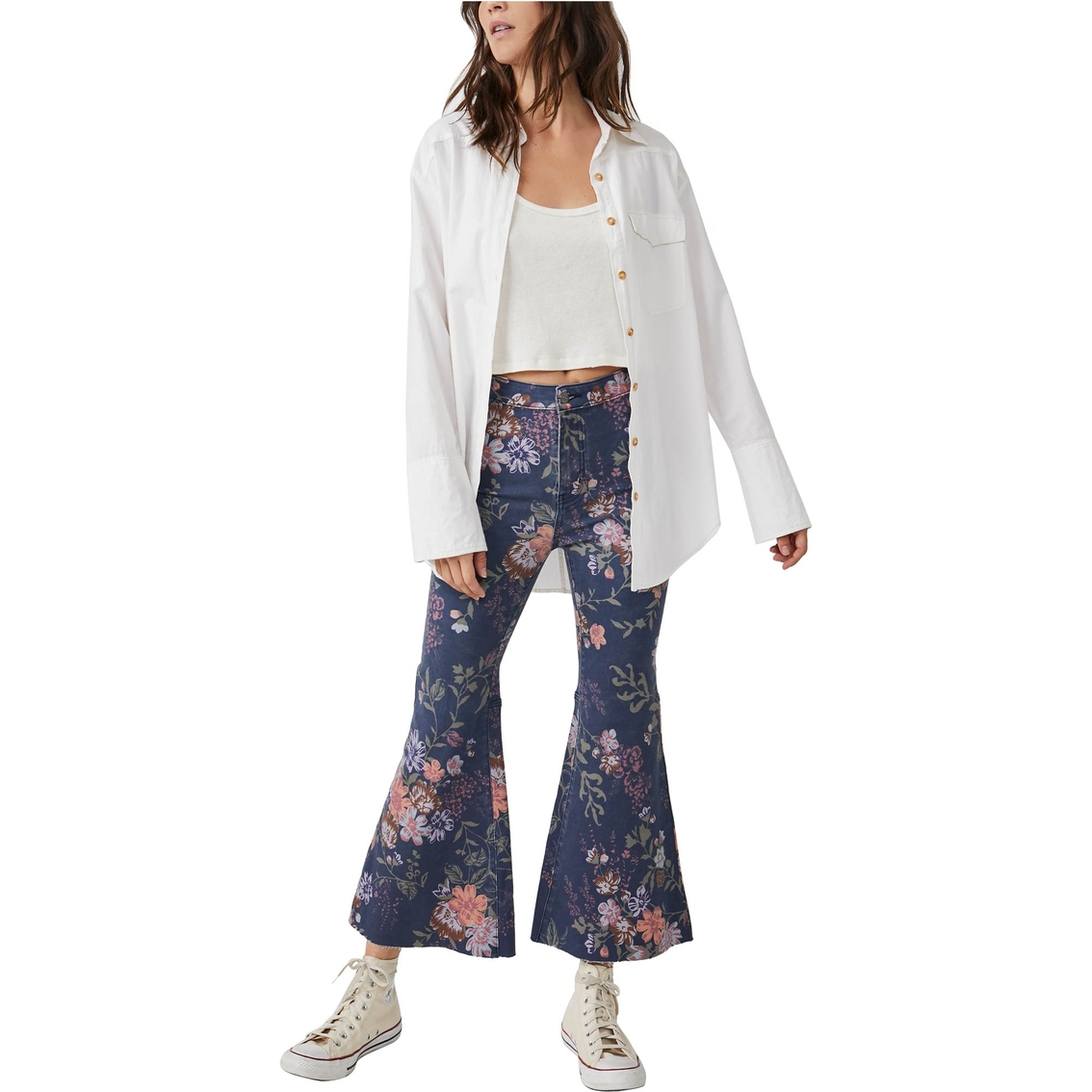Free People Youthquake Printed Crop Flare Jeans | Jeans | Clothing ...