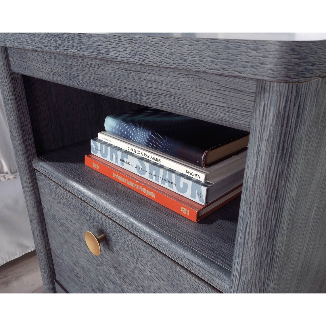 Sauder Night Stand with Drawer in Denim Oak - Image 5 of 8