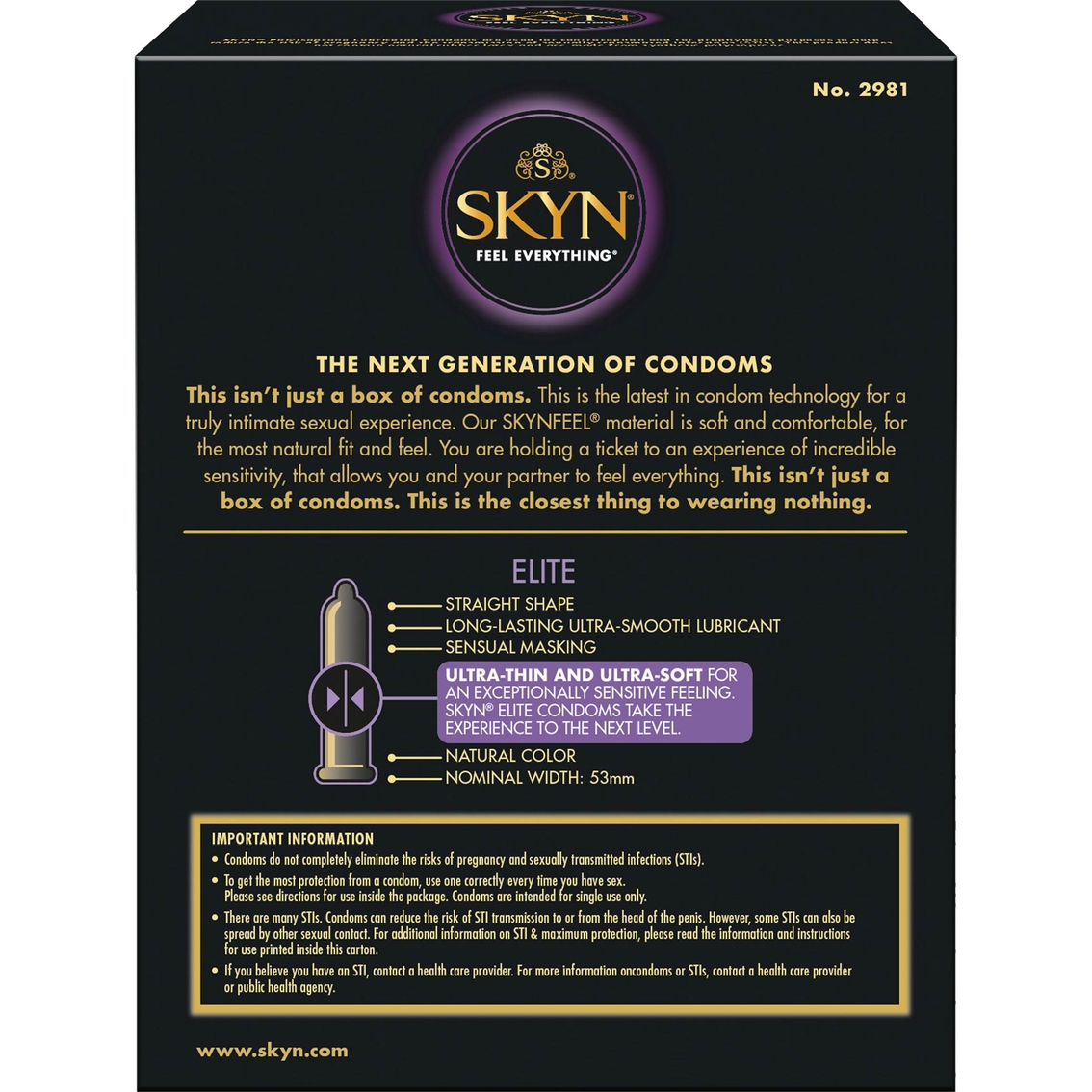 LifeStyles Skyn Elite Non Latex Lubricated Condoms - Image 2 of 2