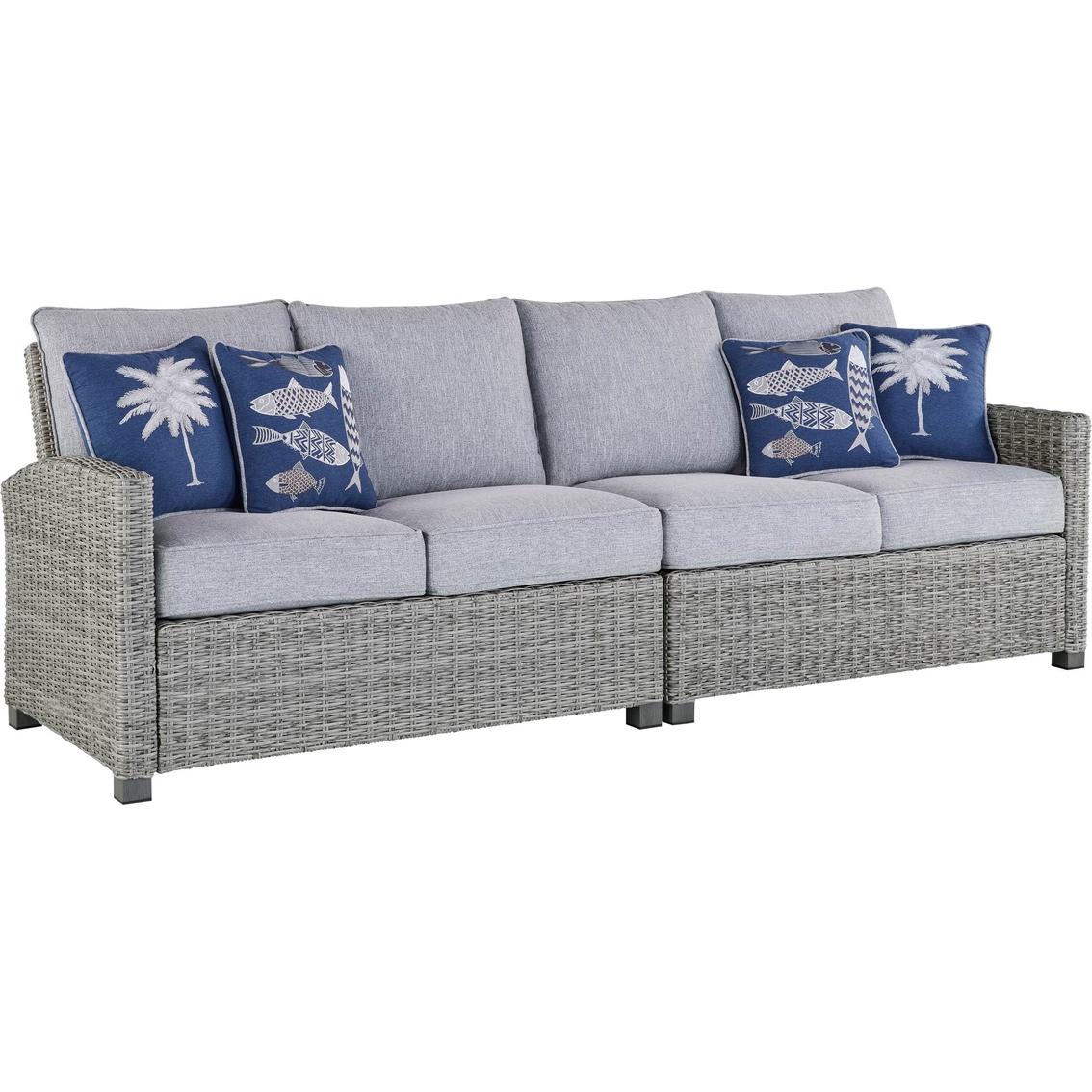 Signature Design by Ashley Naples Beach Outdoor 3 pc. Sectional with 2 End Tables - Image 2 of 5