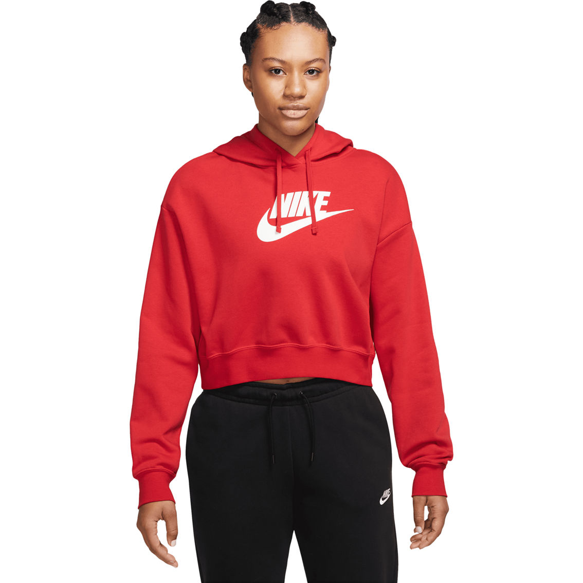 Nike Sportswear Club Fleece Graphic Crop Hoodie | Tops | Clothing ...
