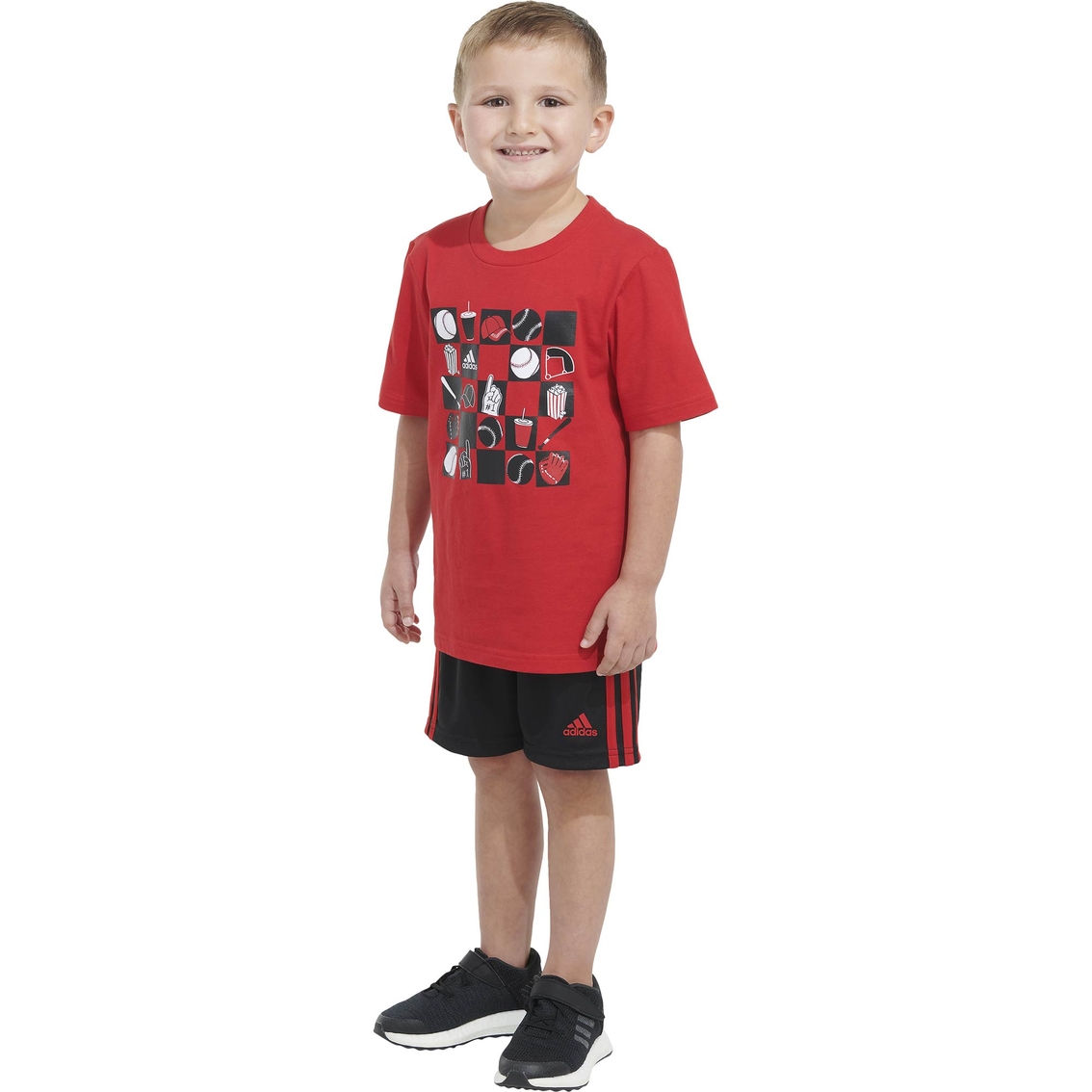 Adidas Toddler Boys Cotton Graphic Tee and Shorts Set - Image 4 of 7