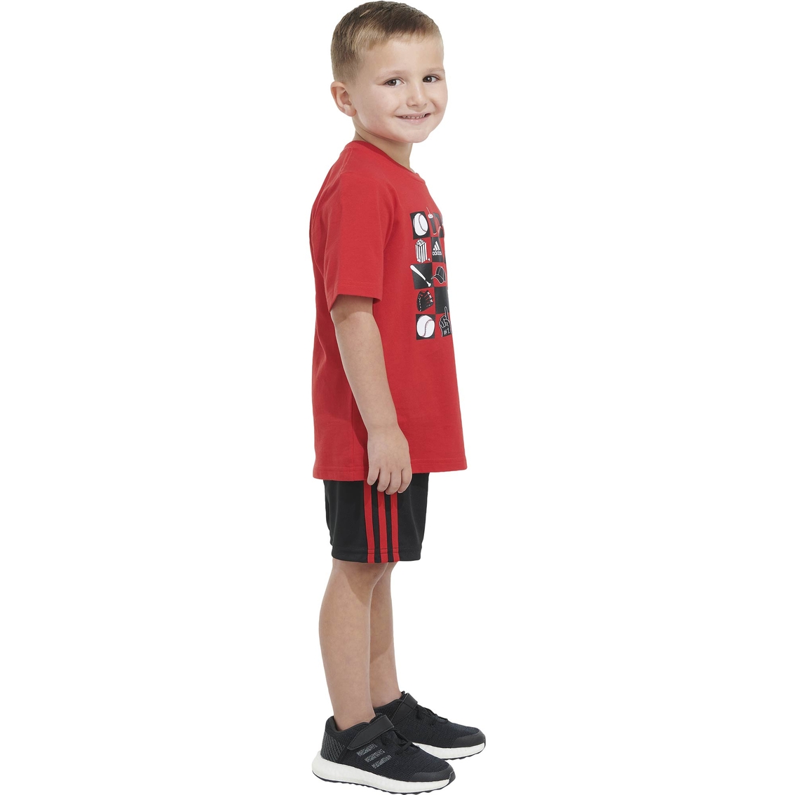 Adidas Toddler Boys Cotton Graphic Tee and Shorts Set - Image 5 of 7