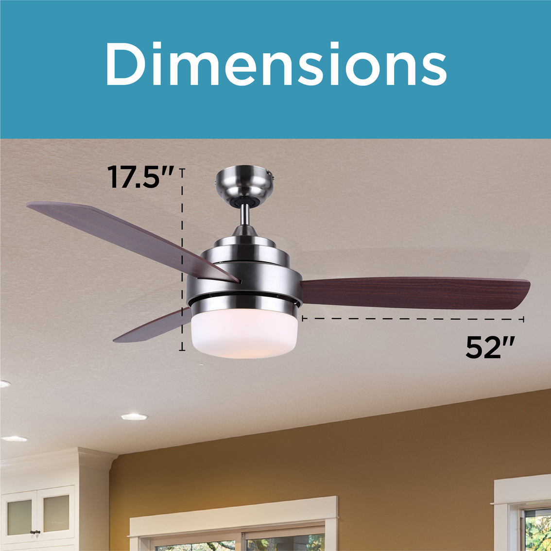 Black + Decker 52 in. Ceiling Fan with Remote Control - Image 7 of 8