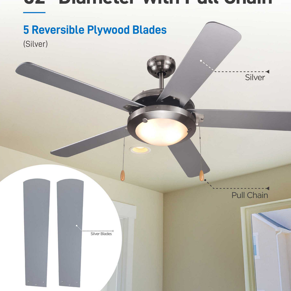 Commercial Cool 52 in. Ceiling Fan - Image 2 of 7