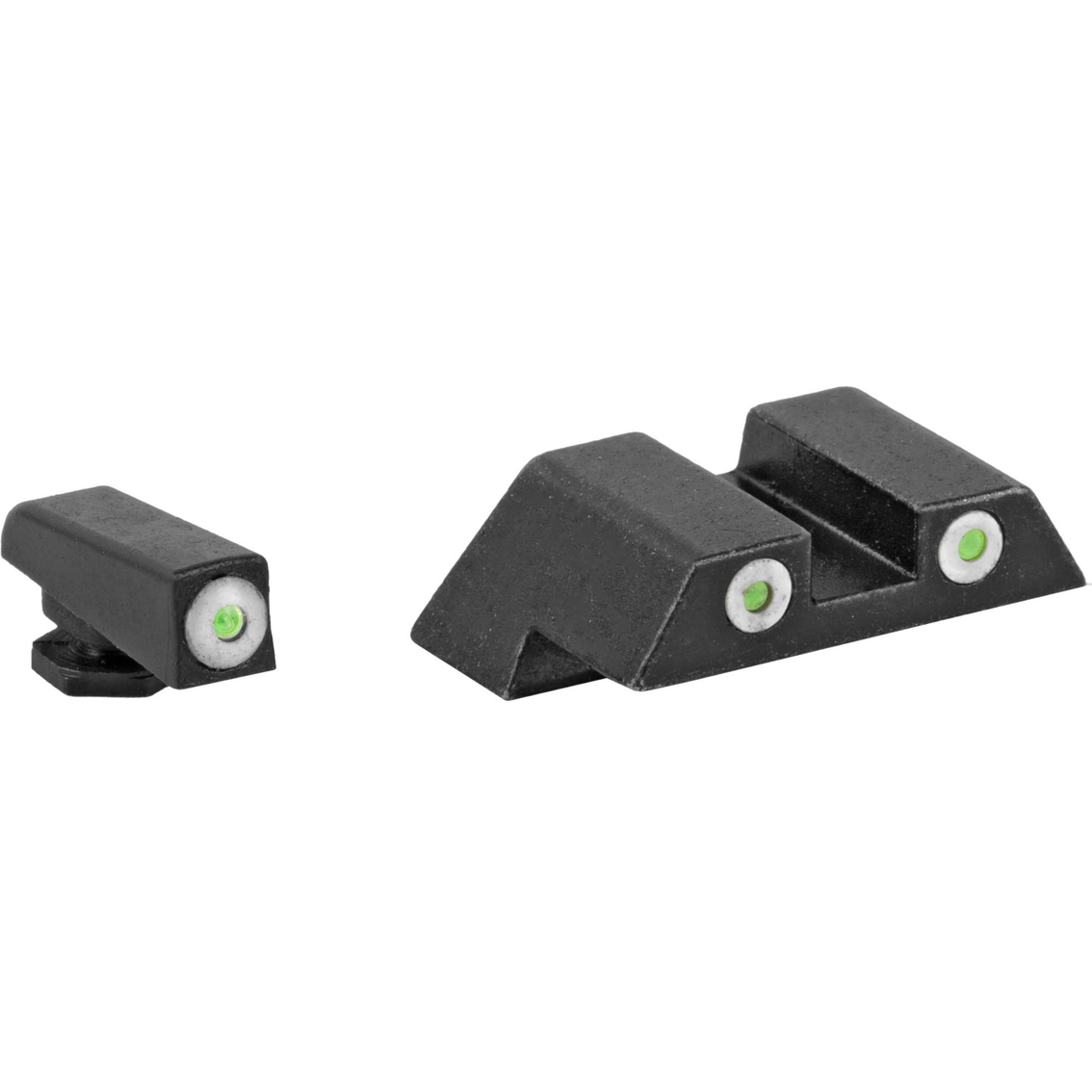 American Tactical Tritium Front/Rear Sight For Glock 17/19 Green Dot/White Circle - Image 2 of 2