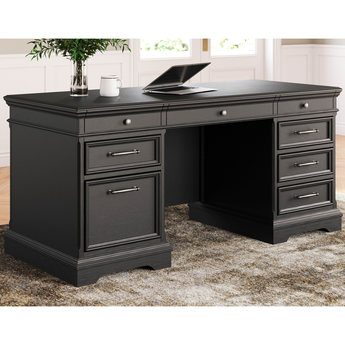 Signature Design by Ashley Beckincreek 66 in. Executive Office Desk - Image 6 of 7