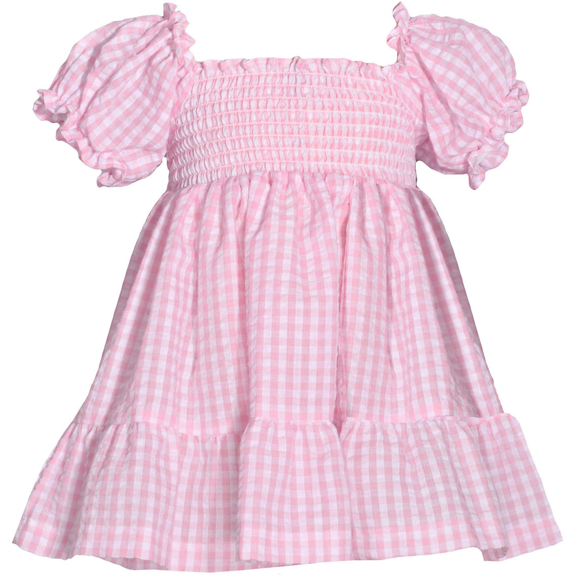 Bonnie Jean Infant Girls Gingham Smocked Peasant Dress | Baby Girl 0-24 ...