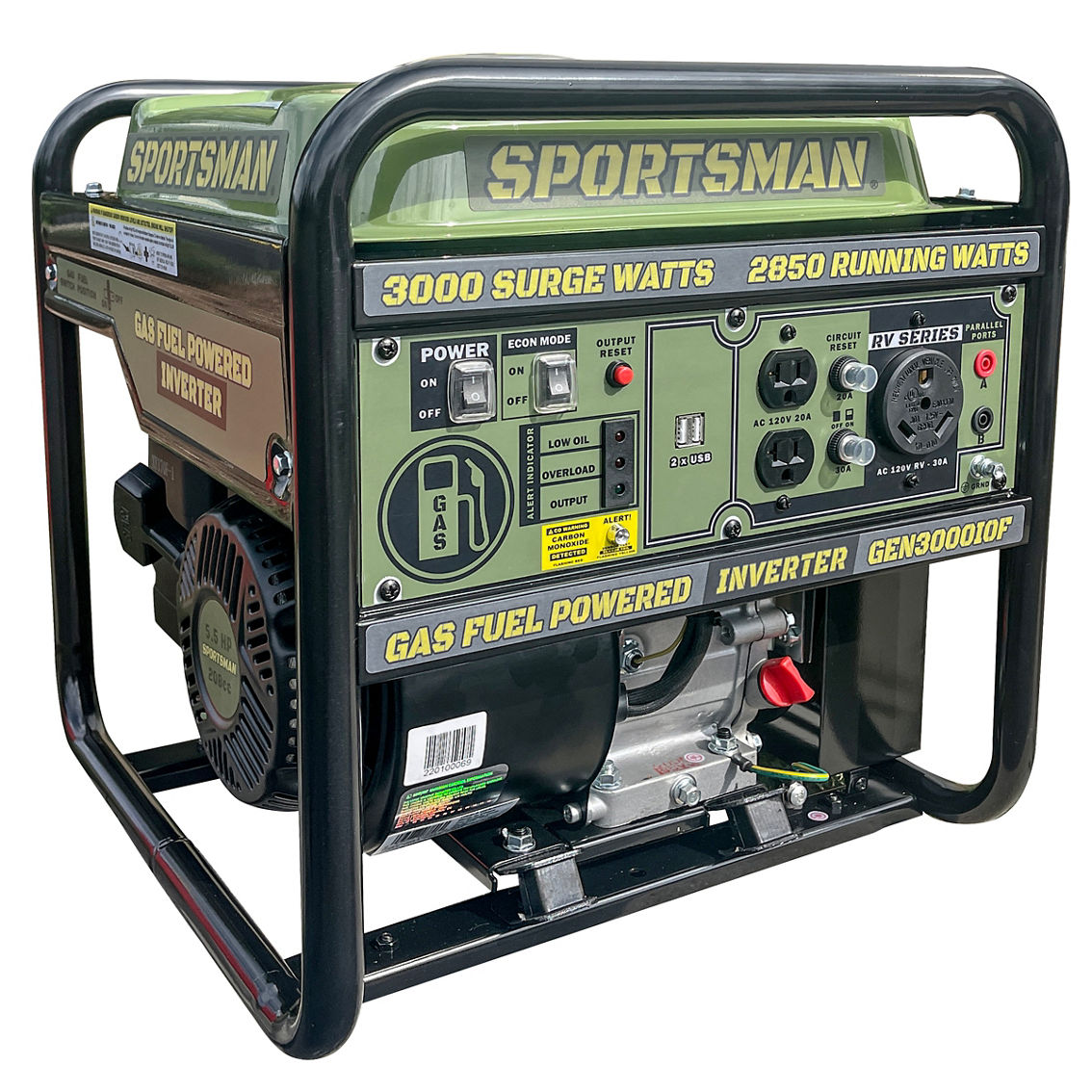 Sportsman 3000 Surge Watts Open Frame Portable Gasoline Inverter Generator - Image 2 of 8