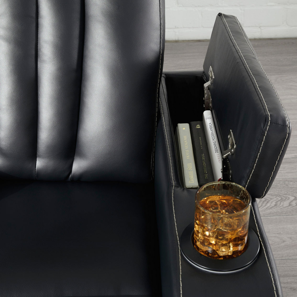 Signature Design by Ashley Center Point Reclining Sofa with Drop Down Table - Image 7 of 10
