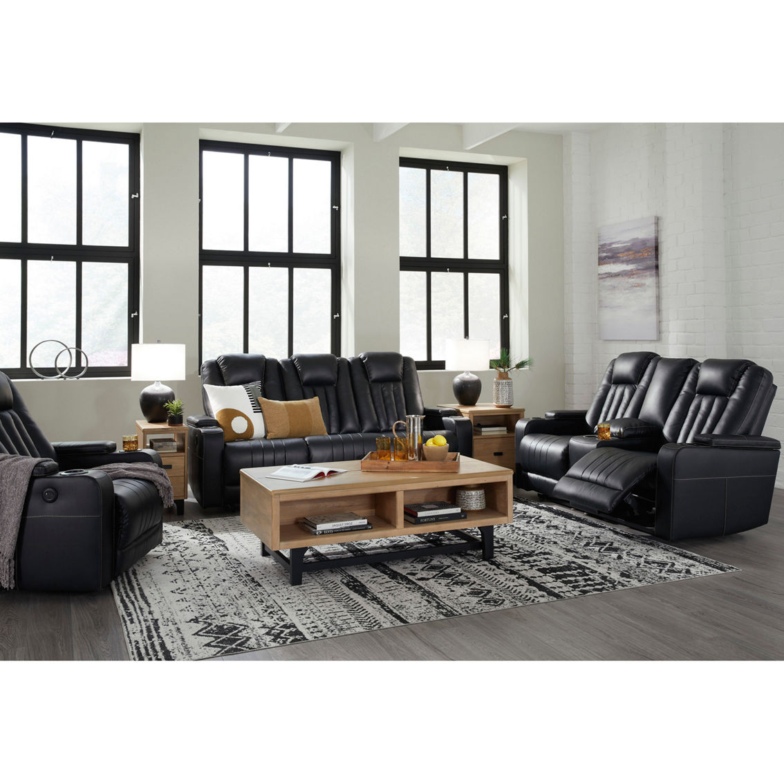 Signature Design by Ashley Center Point Reclining Sofa with Drop Down Table - Image 10 of 10
