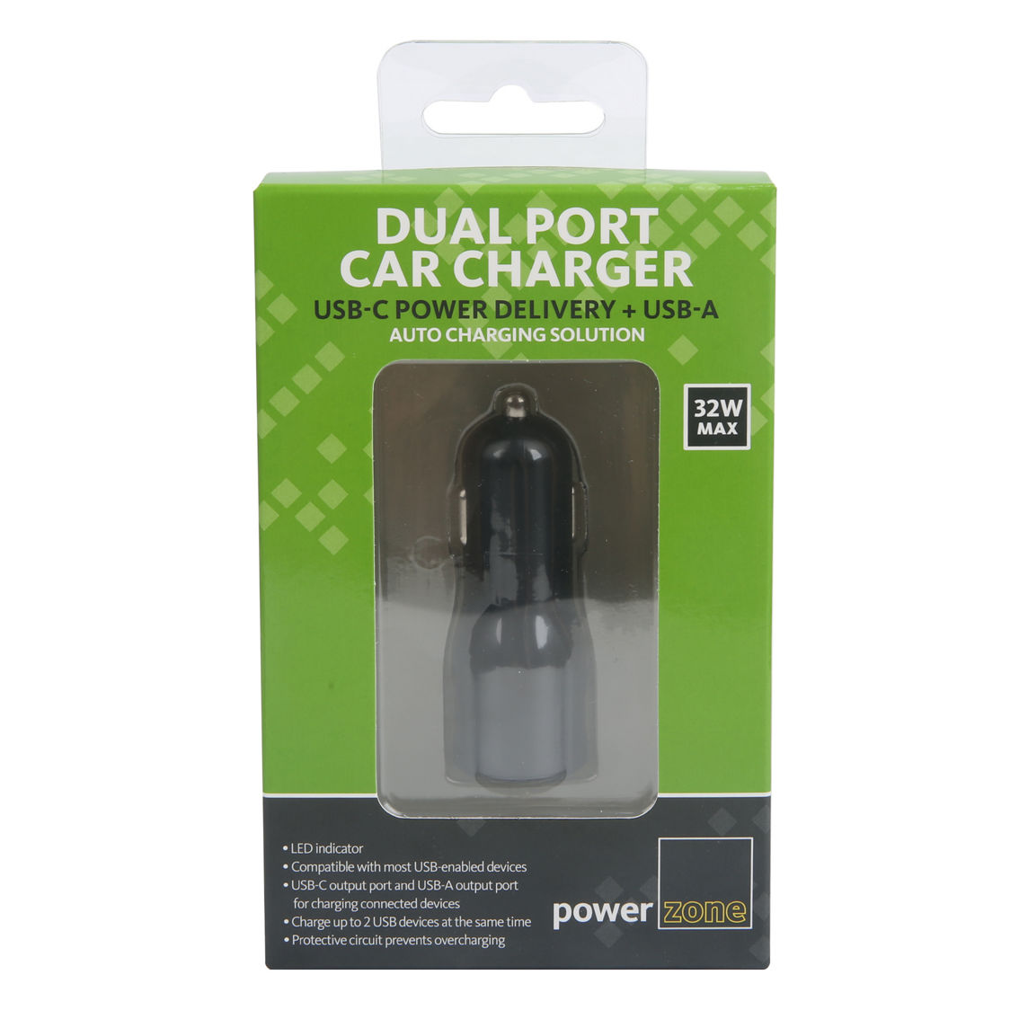 Powerzone Car Charger with USB-C and USB-A Dual Charging Ports - Image 3 of 5