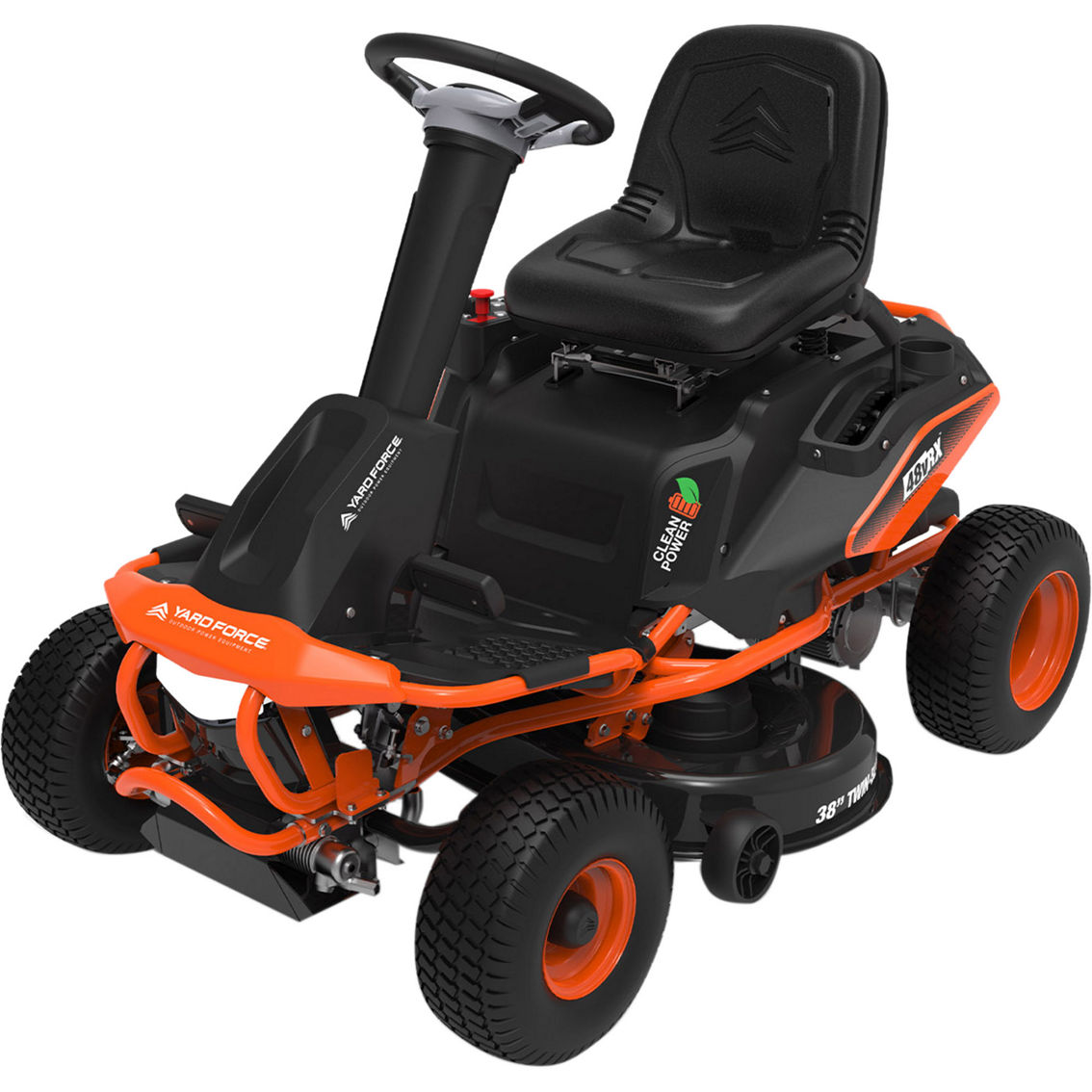 Yard Force 48v Brushless 38 in. Battery-Powered Rear Engine Riding Lawn Mower - Image 2 of 10