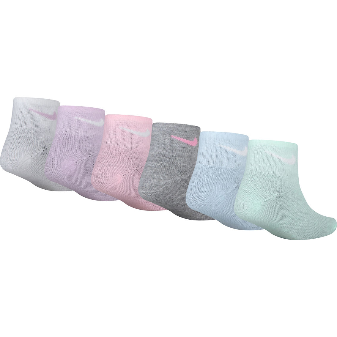 Nike Little Girls Metallic Swoosh Quarter Socks 6 Pk. | Girls 4-6x ...