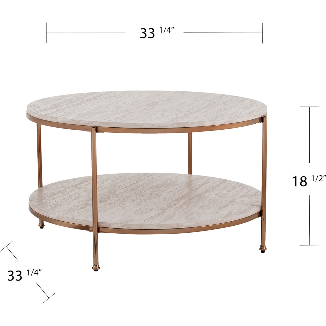 SEI Silas Round Faux Stone Cocktail Table - Image 4 of 4
