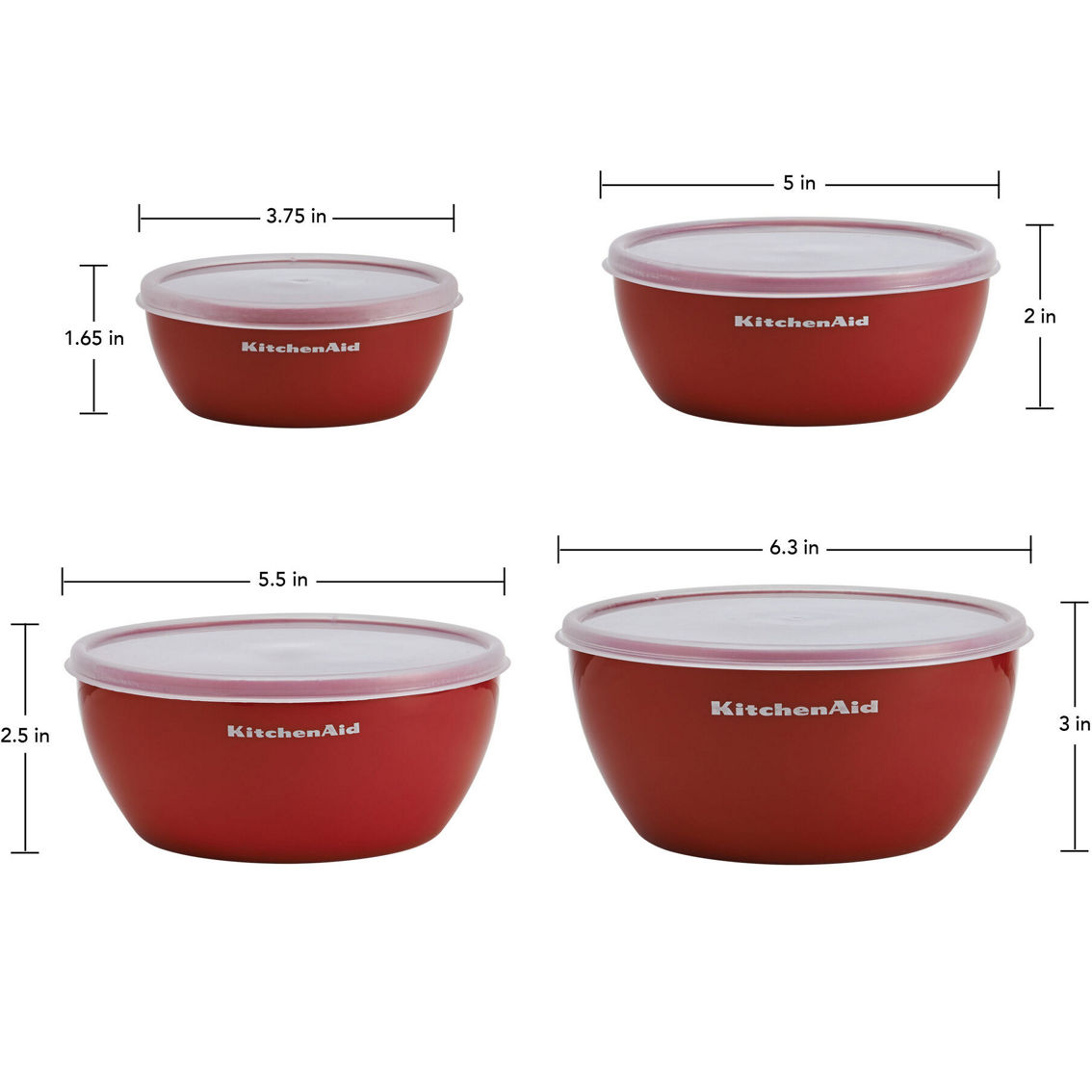 KitchenAid Classic Prep Bowls 4 pc. Set with Lids - Image 3 of 4
