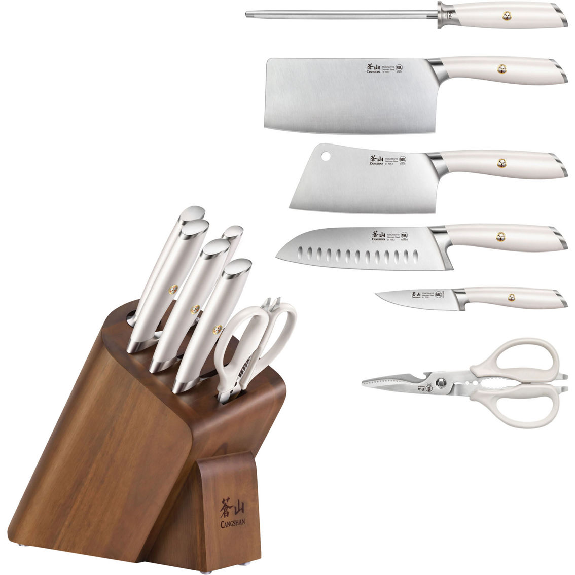 Cangshan Cutlery L1 Series White Cleaver Knife Block Set 7 pc. - Image 3 of 6