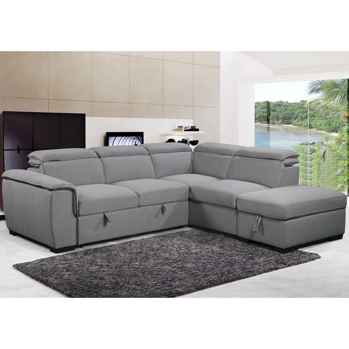 Primo International Joss Corner Sofa Bed with Storage - Image 3 of 5