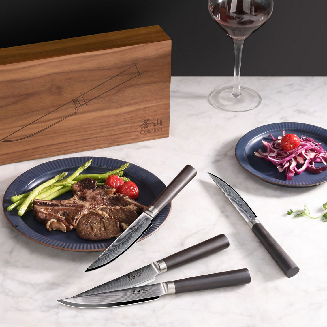 Cangshan Cutlery Haku Series Steak 4 pc. Set in Wood Box - Image 4 of 6
