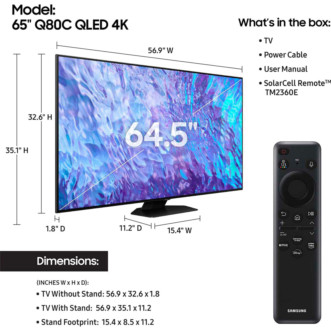 Samsung 65 in. 2160p QLED 4K Smart TV Class Q80C QN65Q80CAFXZA - Image 4 of 4