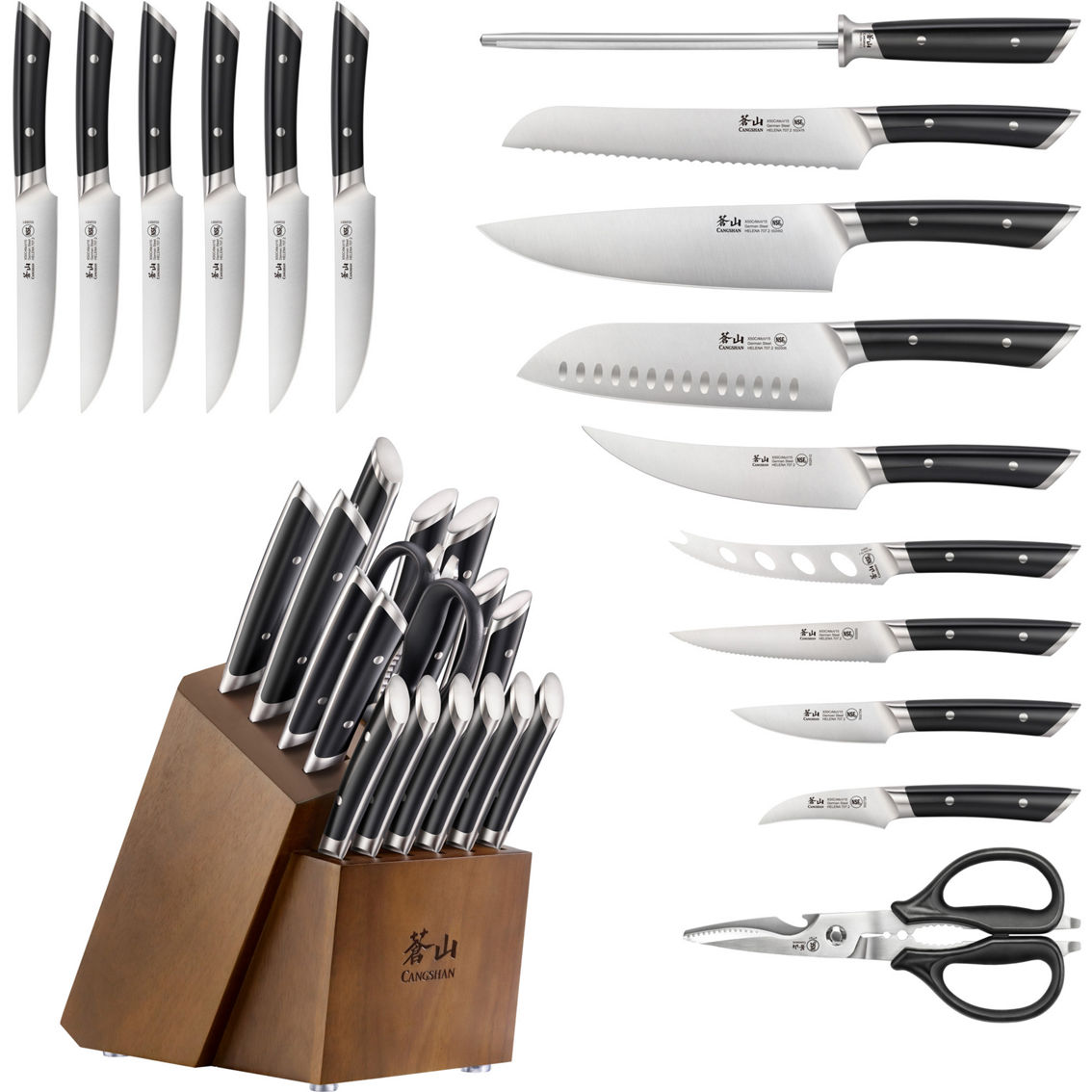 Cangshan Cutlery Helena Series Black 17 pc. Forged Knife Block Set - Image 2 of 6