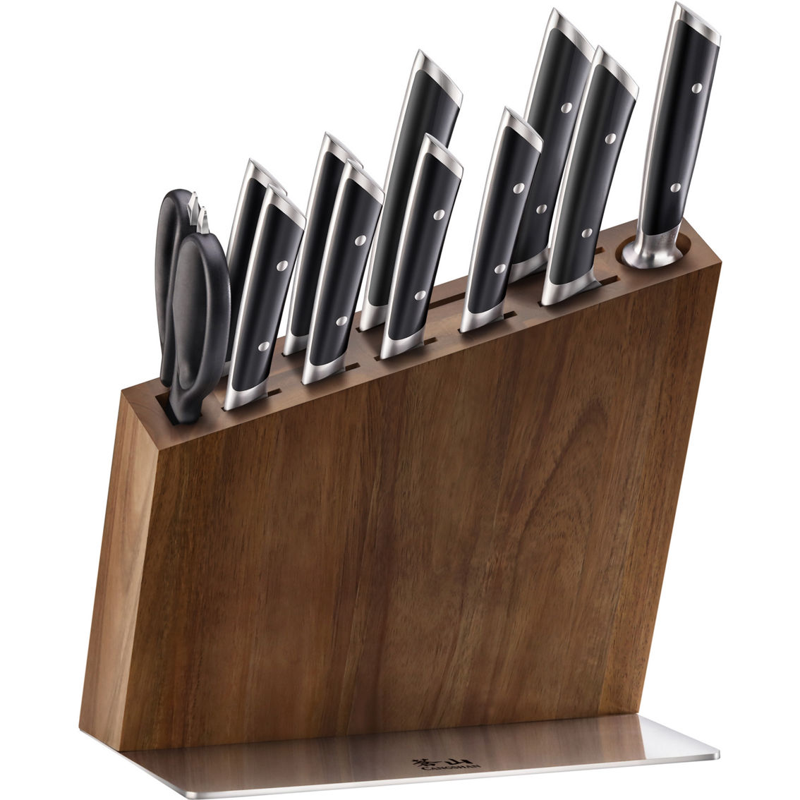Cangshan Cutlery Helena Series Black Forged 12 pc. Hua Knife Block Set, Acacia - Image 2 of 6