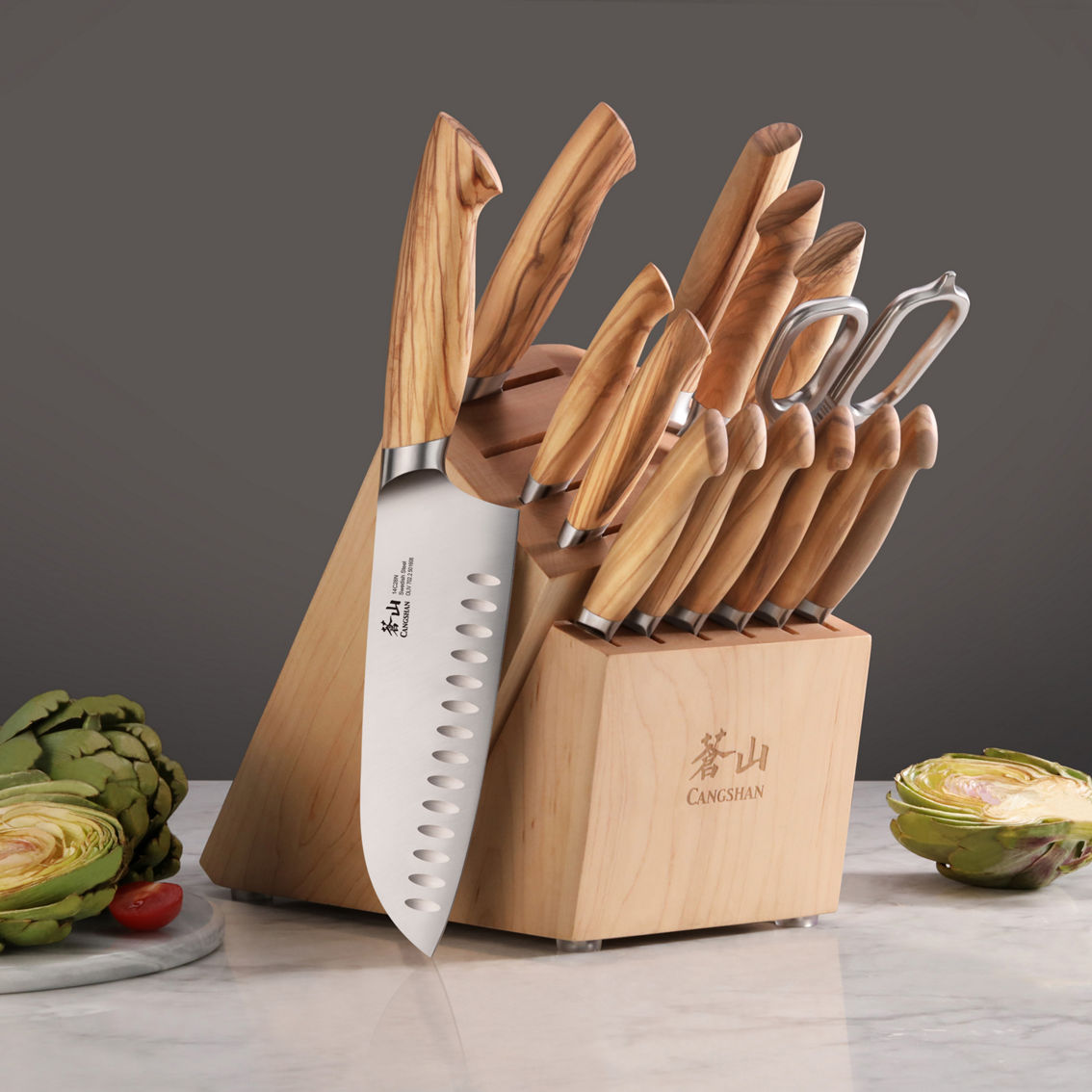 Cangshan Cutlery Oliv Series Forged 15 pc. Knife Block Set - Image 4 of 6