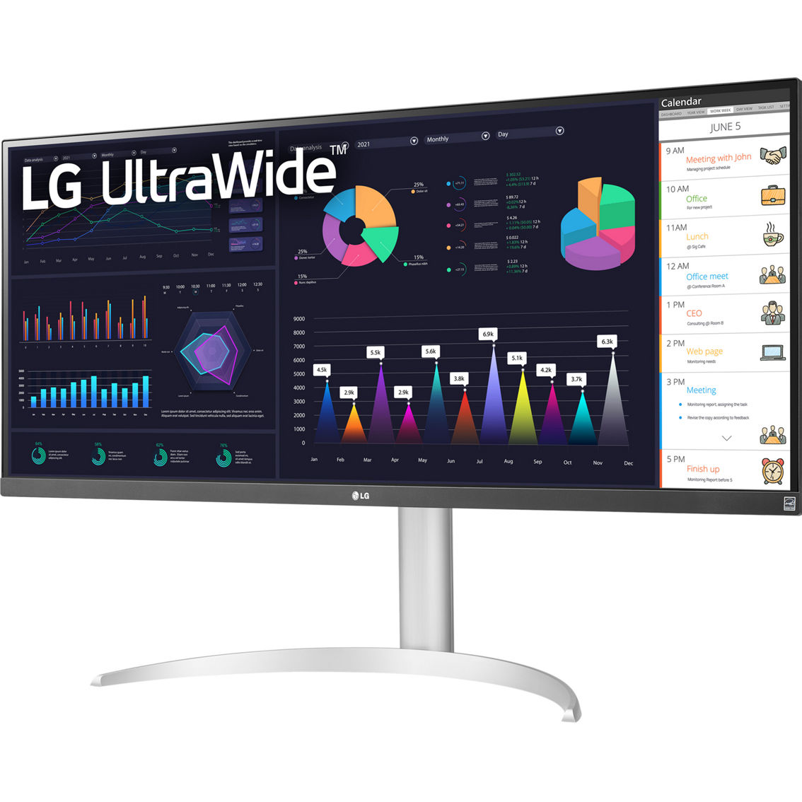 LG 34 in. 100Hz WFHD IPS HDR 400 1ms MBR UltraWide Monitor 34WQ650-W - Image 5 of 8