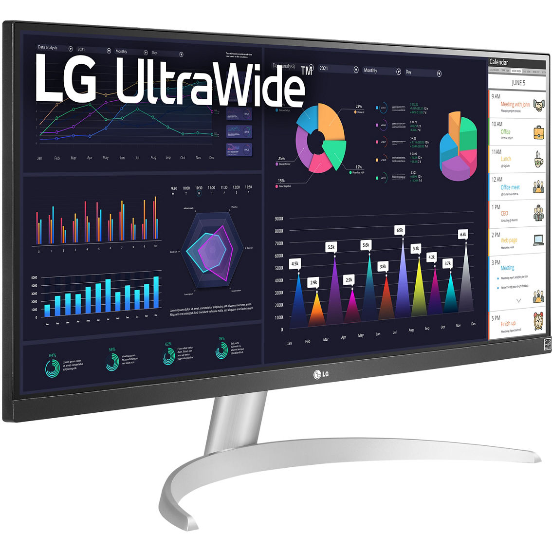 LG 29 in. 100Hz WFHD IPS HDR10 1ms UltraWide Monitor MBR 29WQ600-W - Image 4 of 8