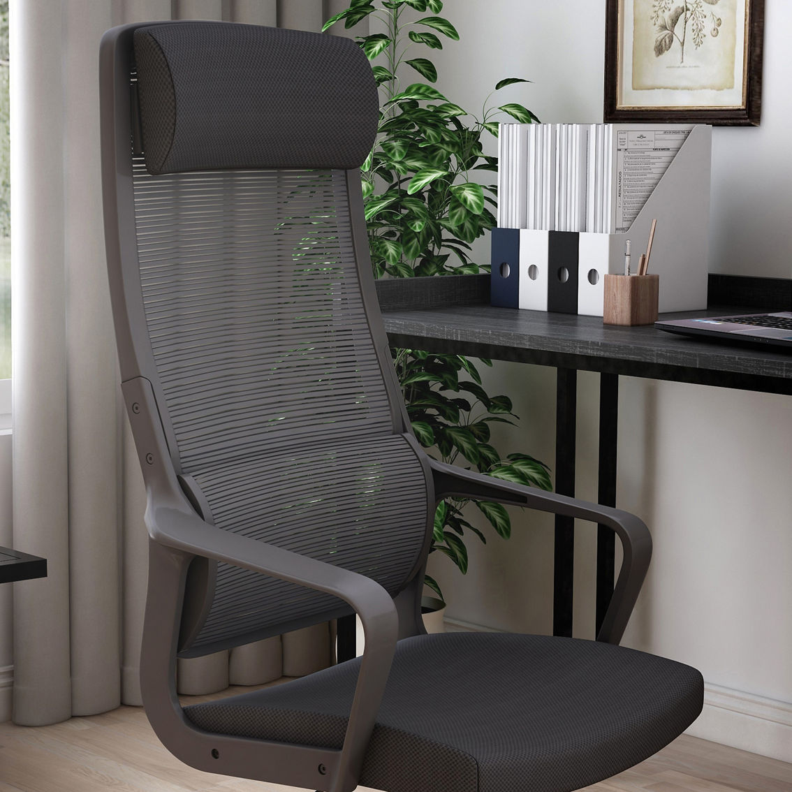 Furniture of America Tilih Black Mesh Office Chair - Image 2 of 3