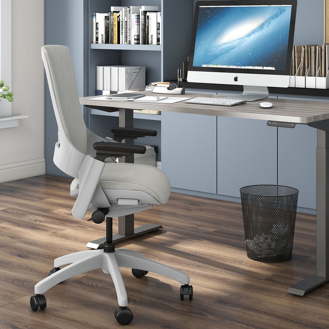 Furniture of America Nauta Gray Metal Mesh Office Chair - Image 2 of 5